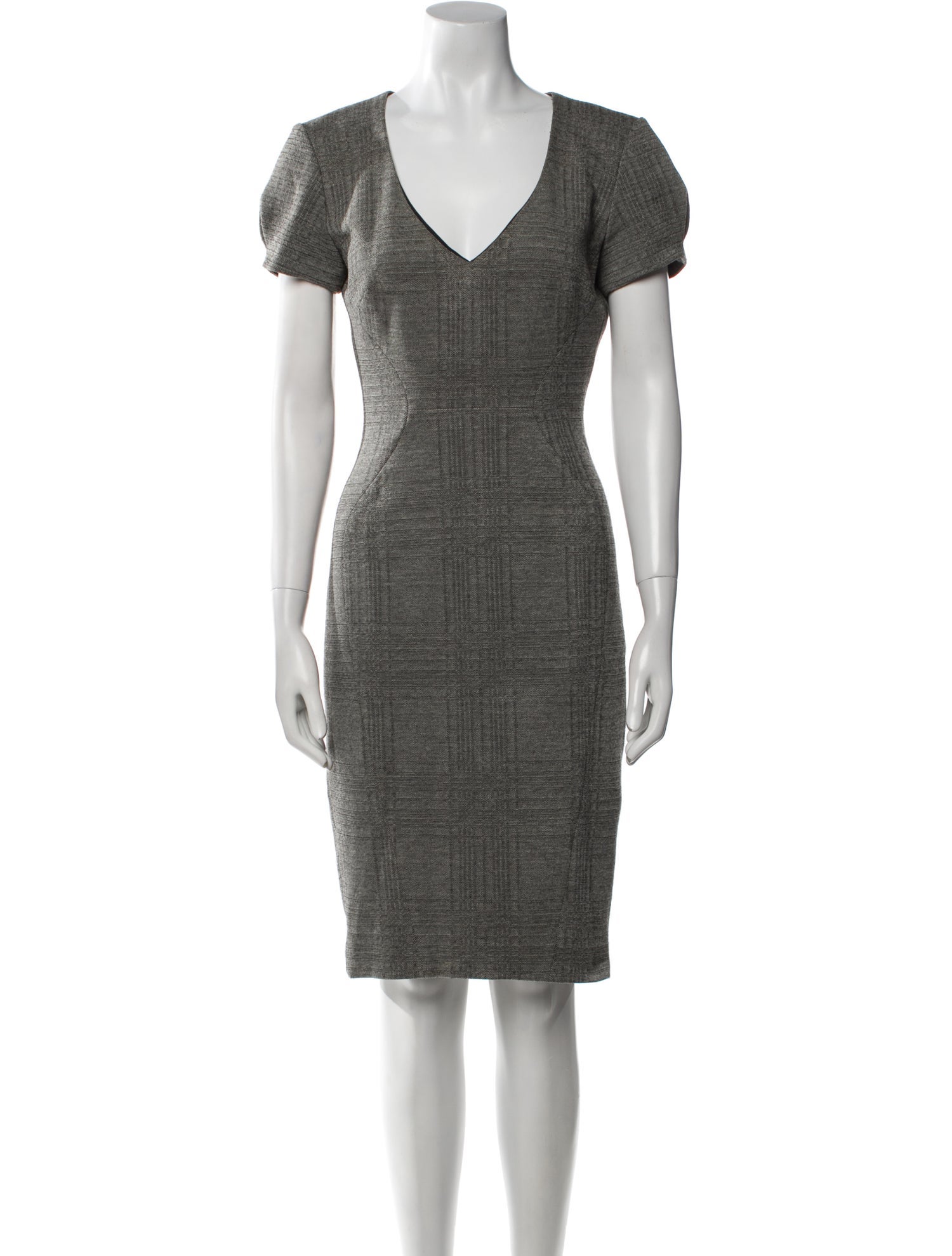 L'Agence V-Neck Knee-Length Dress