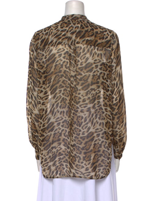 L'Agence Animal Print V-Neck Blouse