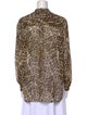 L'Agence Animal Print V-Neck Blouse