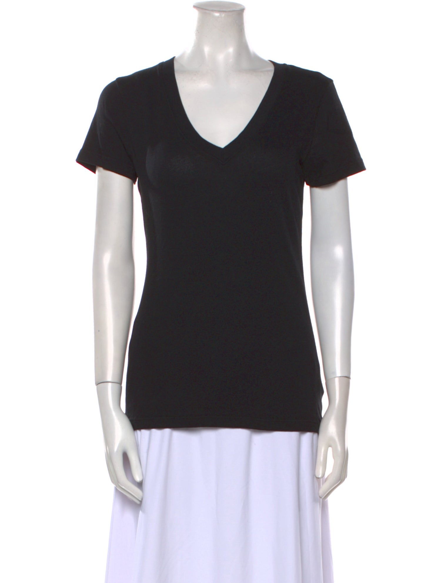 L'Agence V-Neck Short Sleeve T-Shirt