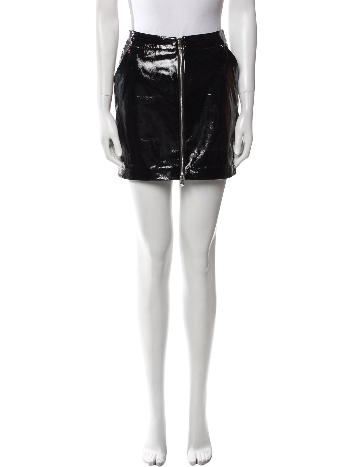 L'Agence Lamb Leather Mini Skirt