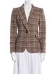 L'Agence Wool Plaid Print Blazer