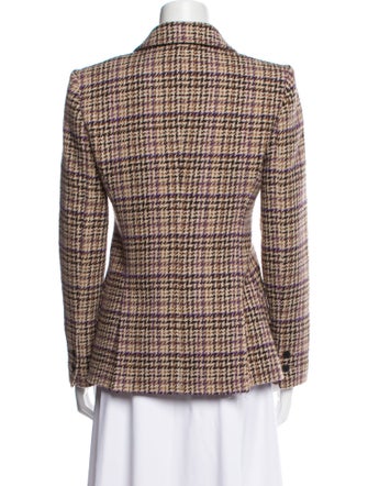 L'Agence Wool Plaid Print Blazer