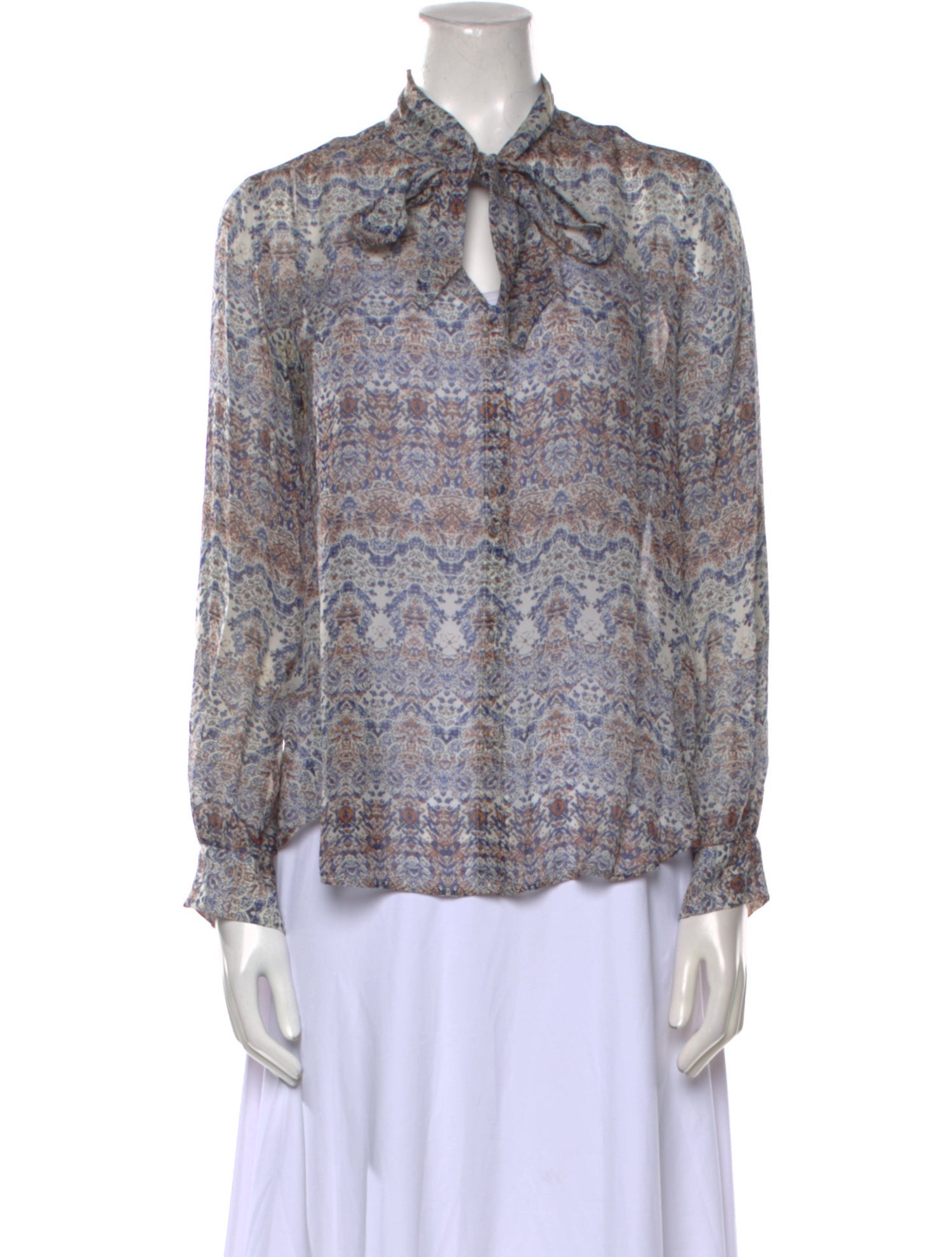 L'Agence Silk Printed Blouse