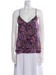 L'Agence Silk Paisley Print Top