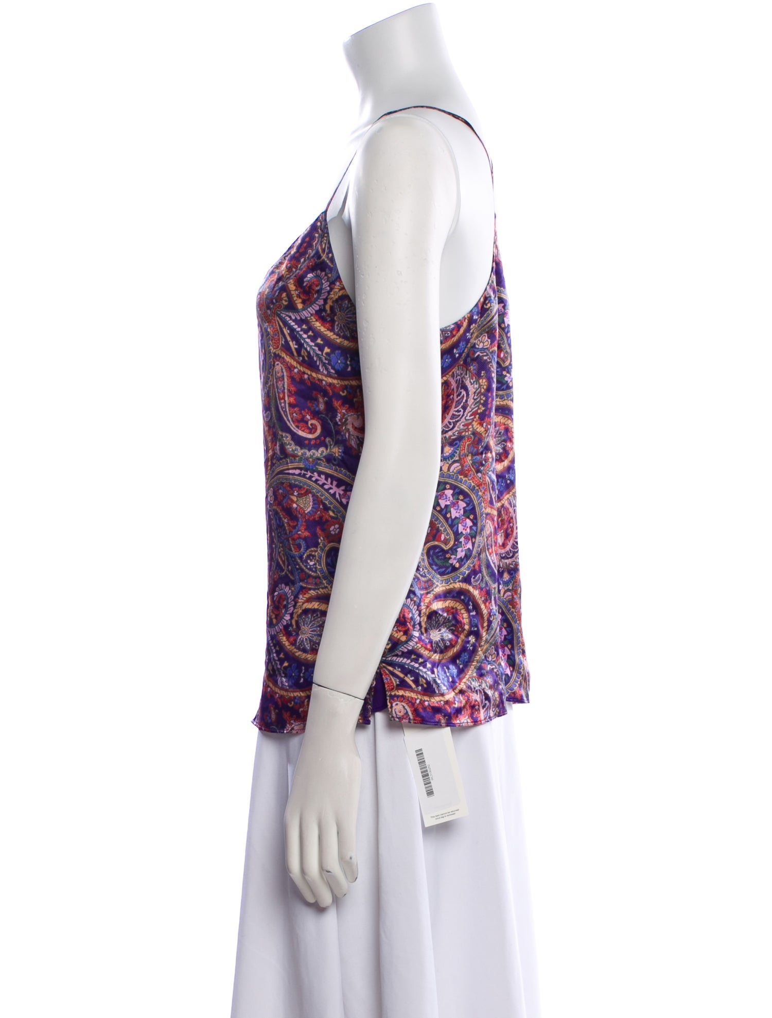L'Agence Silk Paisley Print Top