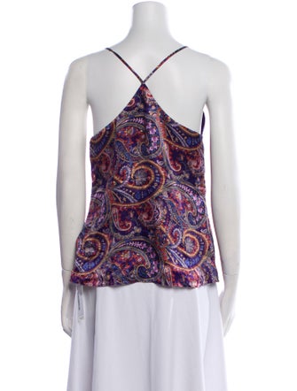 L'Agence Silk Paisley Print Top