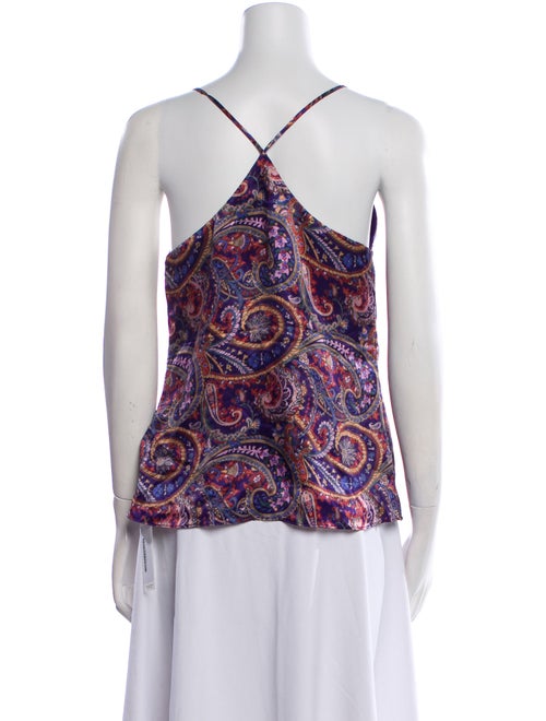 L'Agence Silk Paisley Print Top