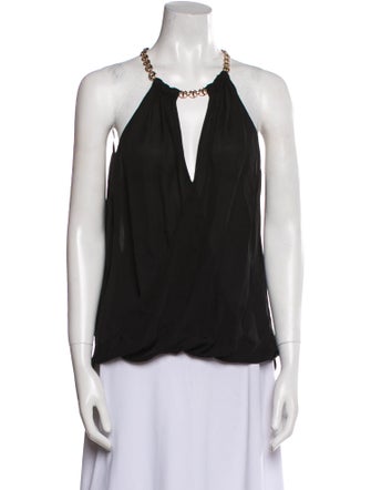 L'Agence Silk V-Neck Blouse