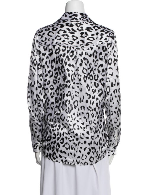 L'Agence Silk Animal Print Button-Up Top