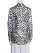 L'Agence Silk Animal Print Button-Up Top