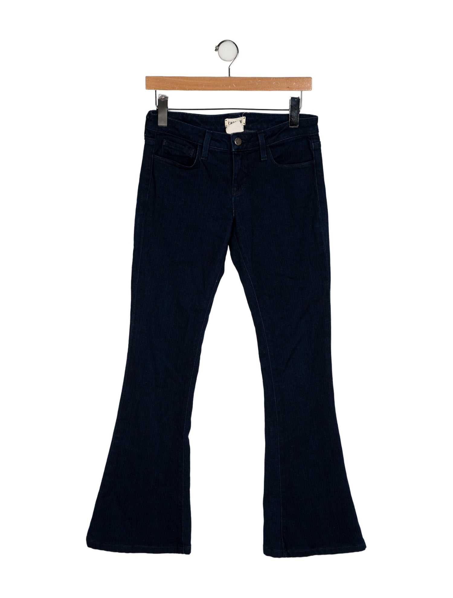 L'Agence Elysee Low Rise Flare - Indigo Wide Leg Jeans