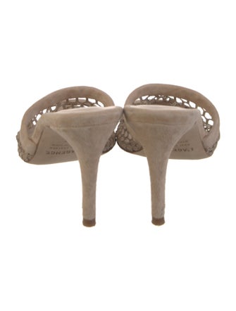 L'Agence Suede Crochet Trim Slides