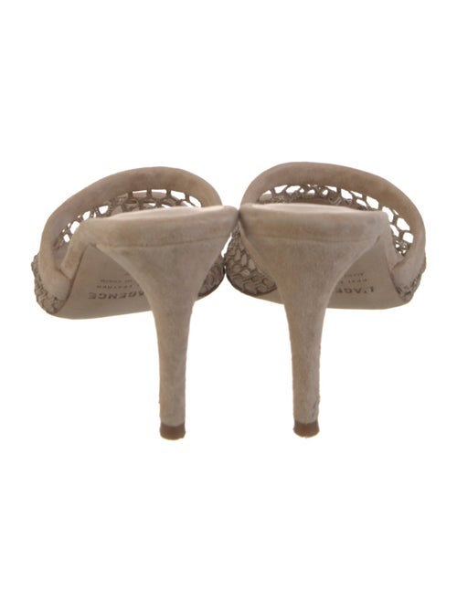 L'Agence Suede Crochet Trim Slides