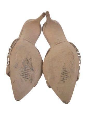 L'Agence Suede Crochet Trim Slides