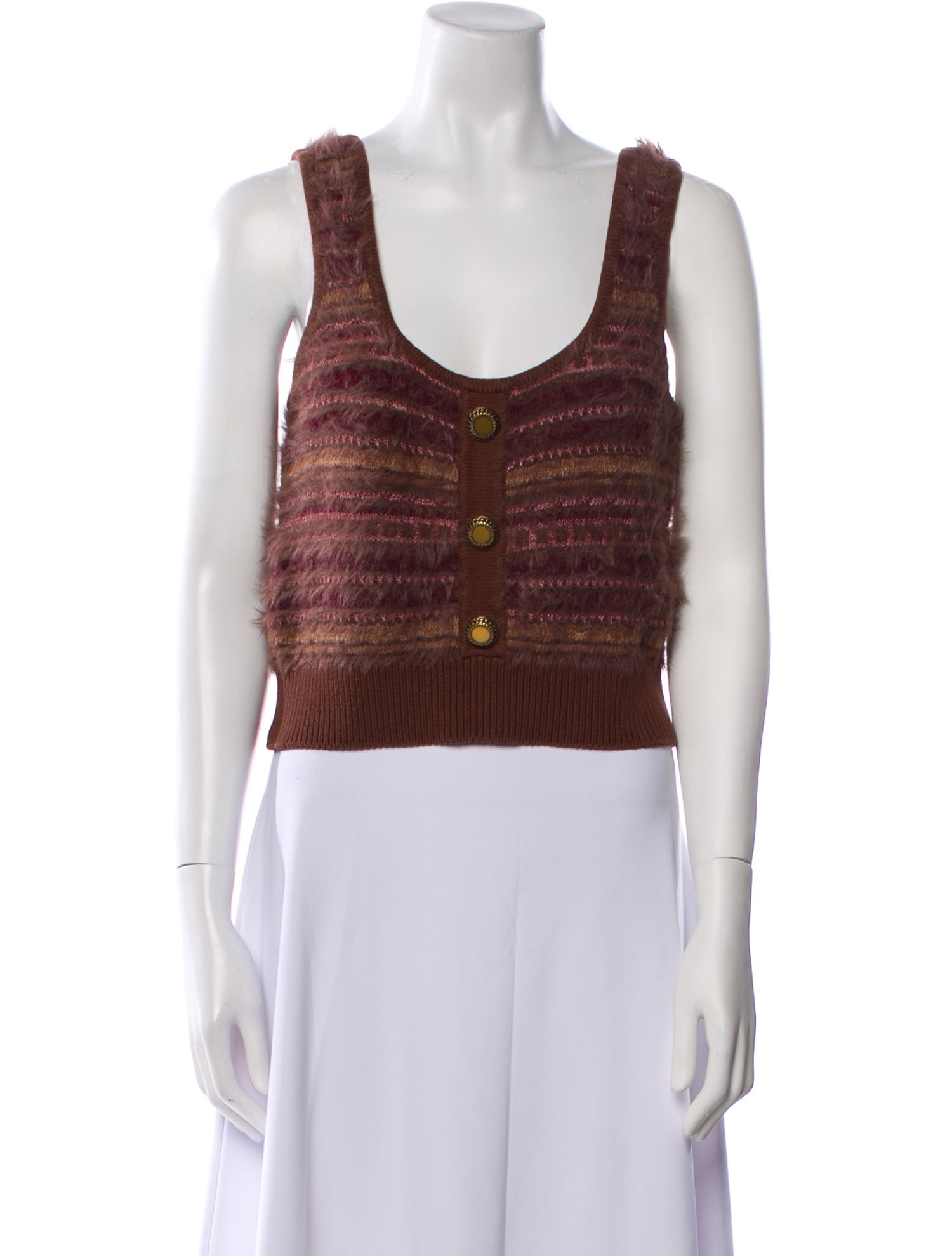 L'Agence Striped Scoop Neck Crop Top w/ Tags