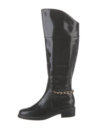 L'Agence Leather Chain-Link Accents