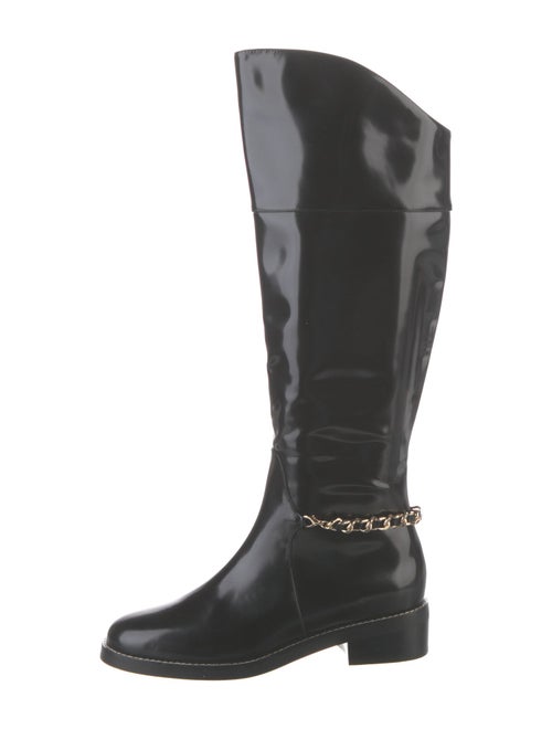 L'Agence Leather Chain-Link Accents