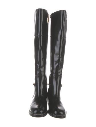 L'Agence Leather Chain-Link Accents