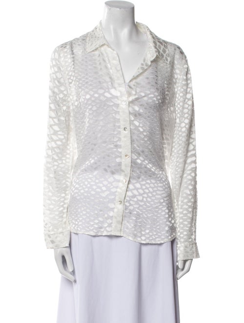 L'Agence Printed Long Sleeve Button-Up Top