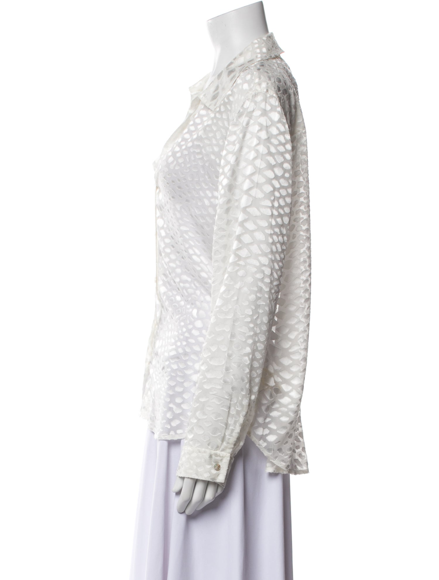 L'Agence Printed Long Sleeve Button-Up Top