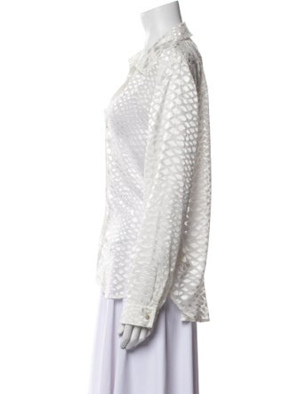 L'Agence Printed Long Sleeve Button-Up Top