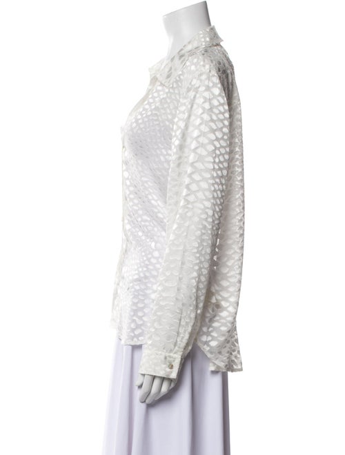 L'Agence Printed Long Sleeve Button-Up Top