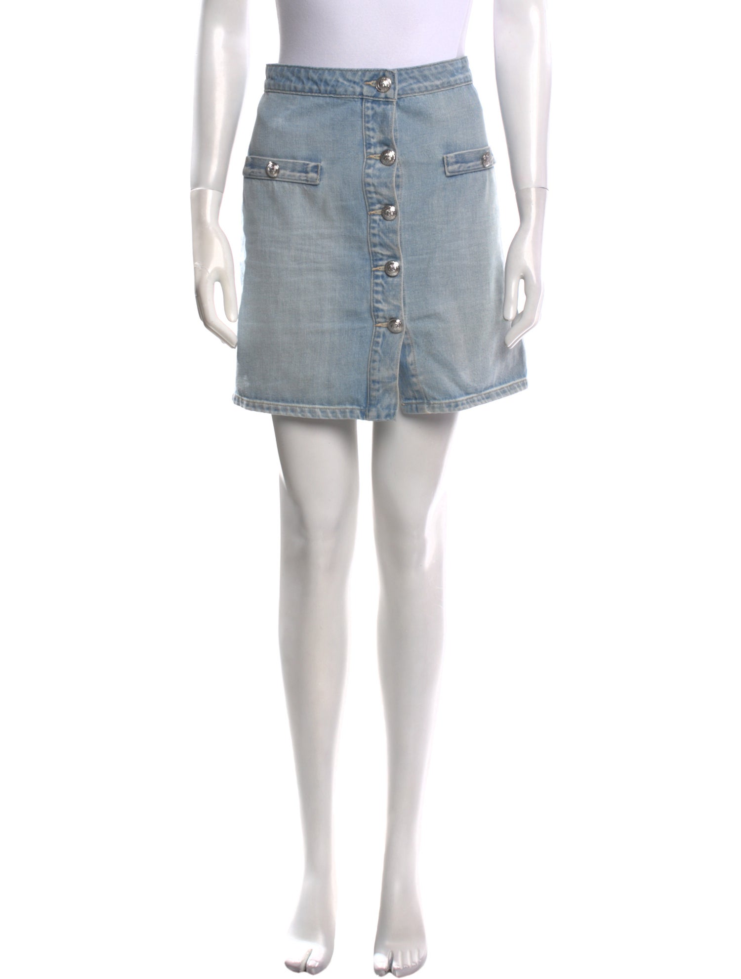 L'Agence Distressed Accents Mini Skirt