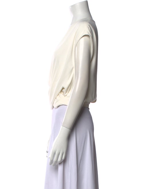 L'Agence V-Neck Short Sleeve Crop Top