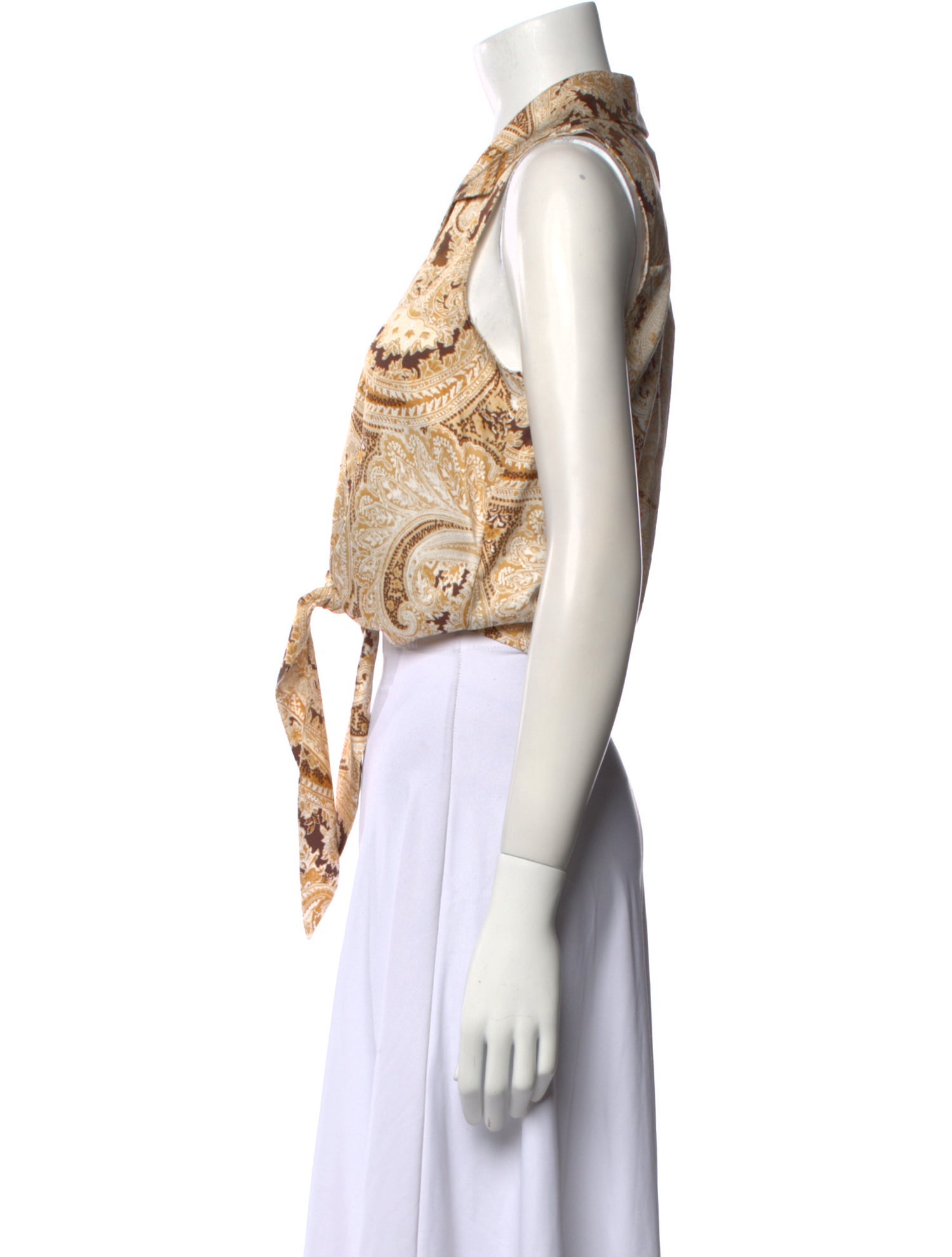 L'Agence Paisley Print V-Neck Crop Top w/ Tags