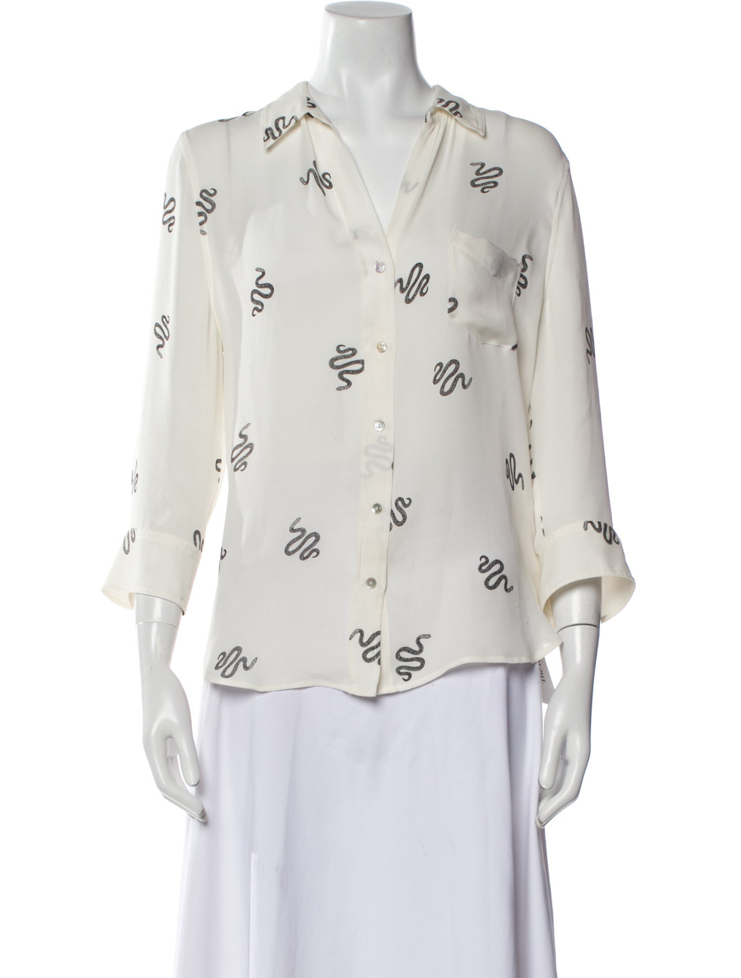 L'Agence Silk Printed Blouse
