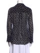 L'Agence Polka Dot Print Tie Neck Button-Up Top