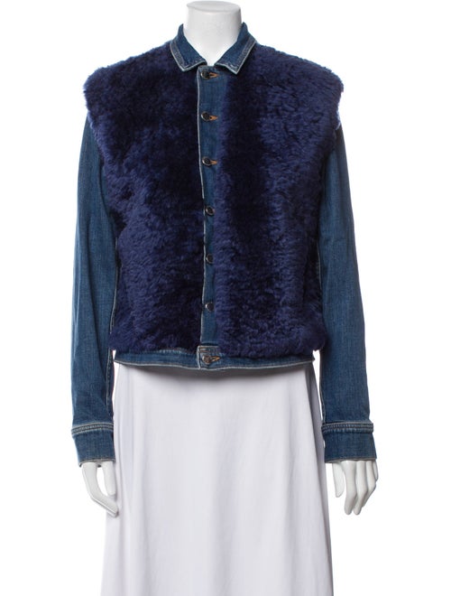 L'Agence Denim Jacket with Lamb Fur