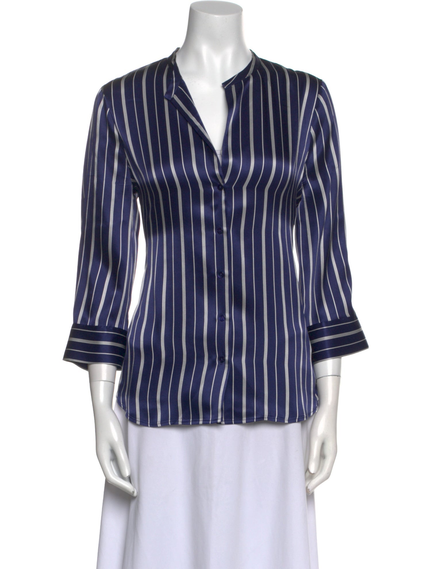 L'Agence Silk Striped Blouse