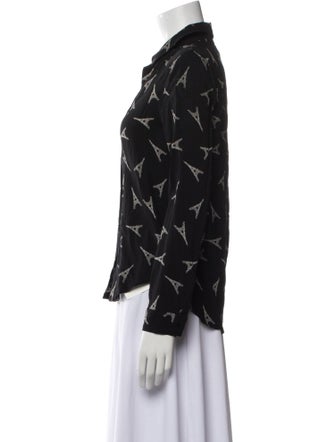 L'Agence Printed Long Sleeve Button-Up Top