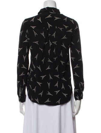 L'Agence Printed Long Sleeve Button-Up Top