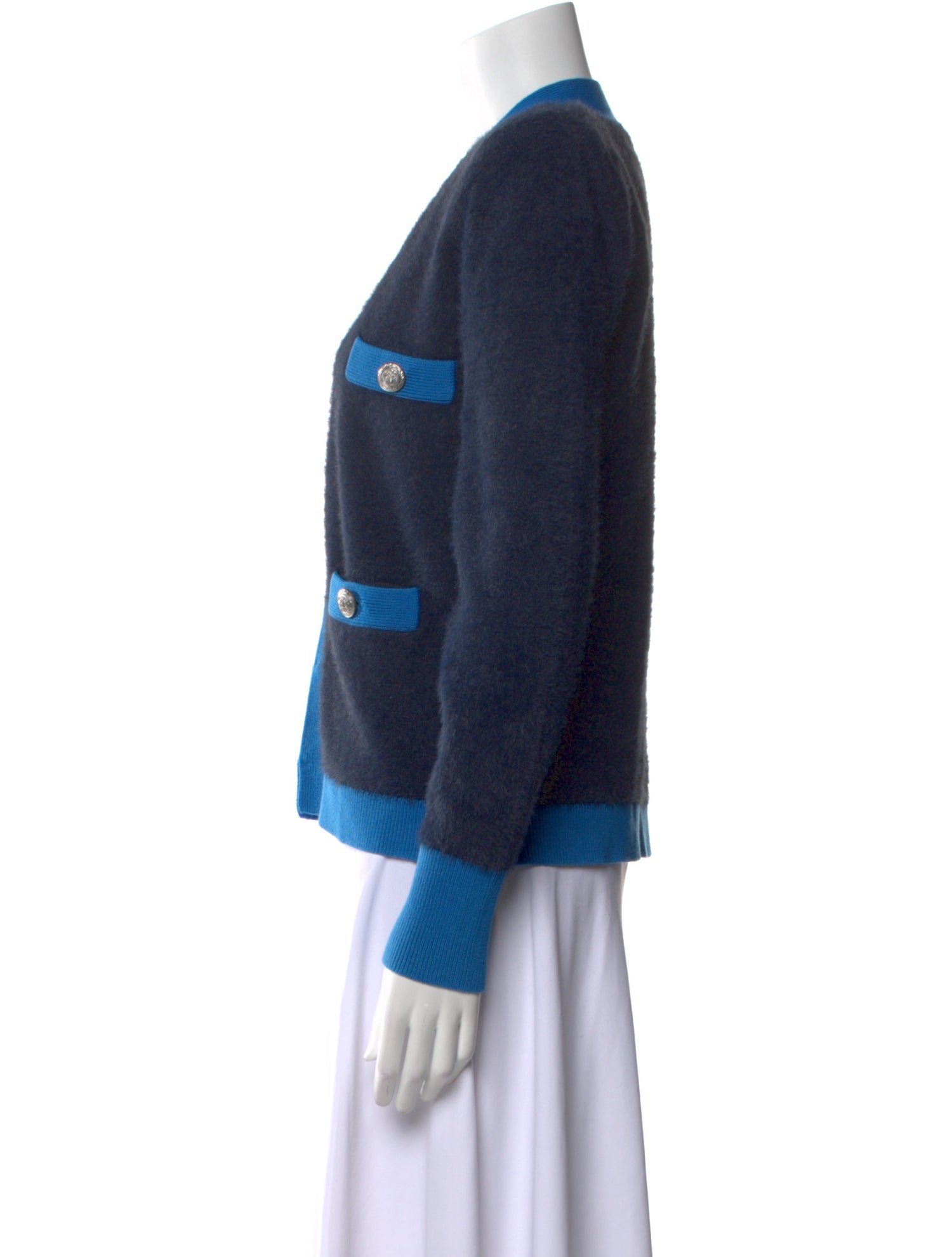 L'Agence Printed V-Neck Sweater