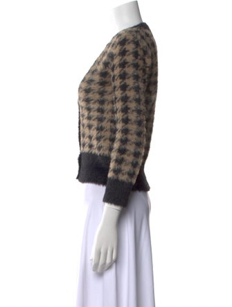 L'Agence Plaid Print V-Neck Sweater