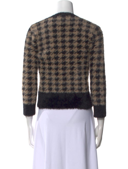 L'Agence Plaid Print V-Neck Sweater