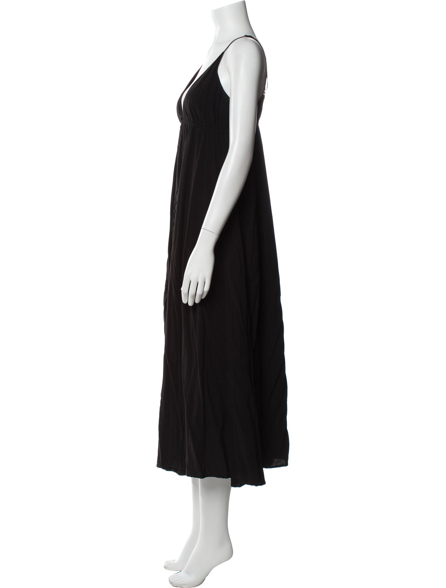 L'Agence V-Neck Midi Length Dress