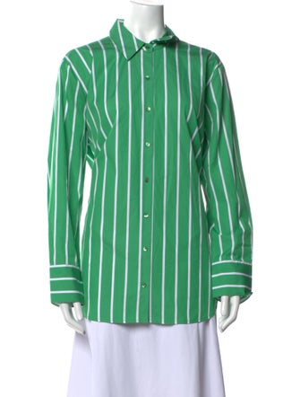 L'Agence Striped Long Sleeve Button-Up Top