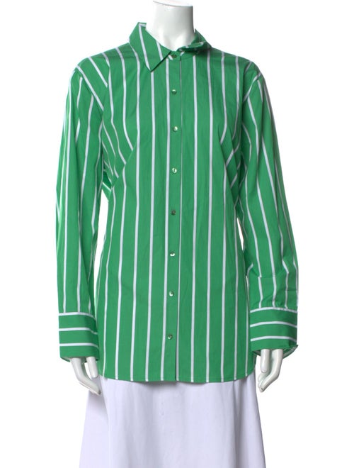 L'Agence Striped Long Sleeve Button-Up Top