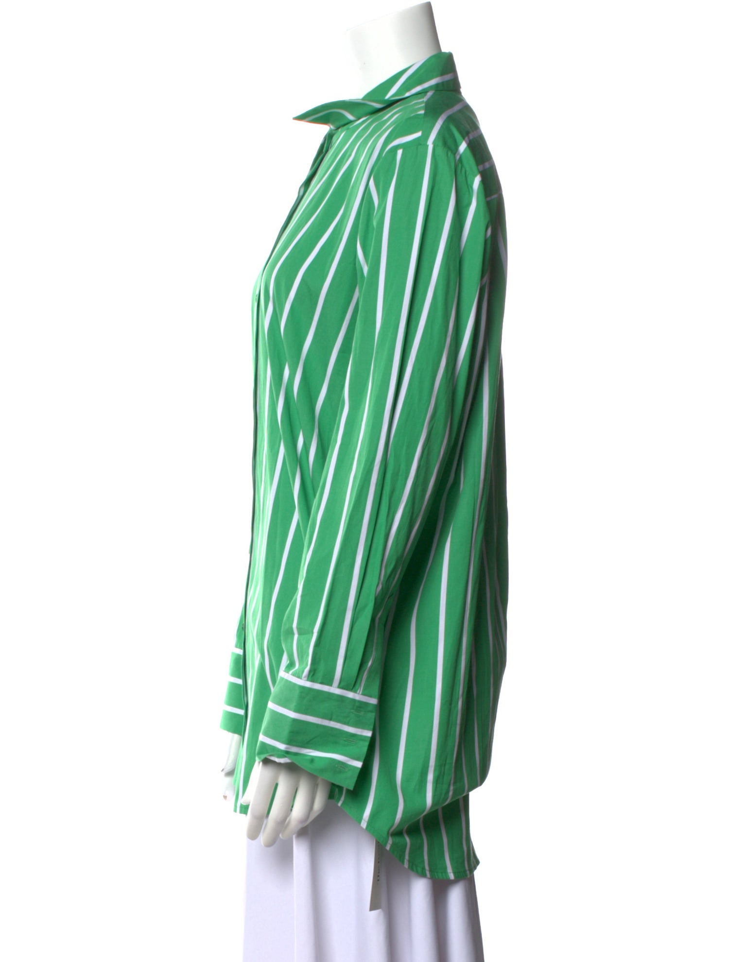 L'Agence Striped Long Sleeve Button-Up Top