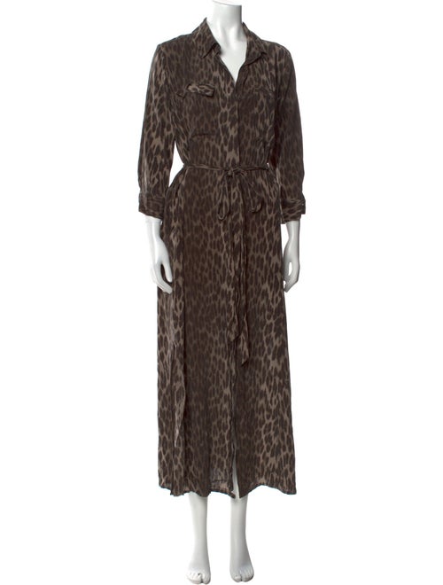 L'Agence Animal Print Long Dress