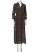 L'Agence Animal Print Long Dress