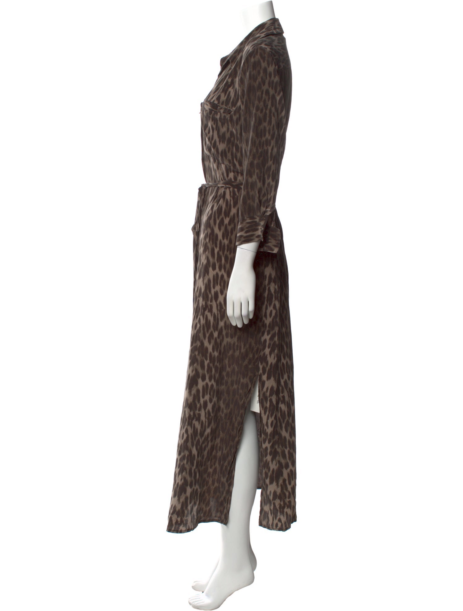 L'Agence Animal Print Long Dress