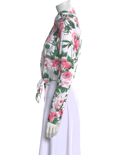 L'Agence Floral Print Long Sleeve Button-Up Top