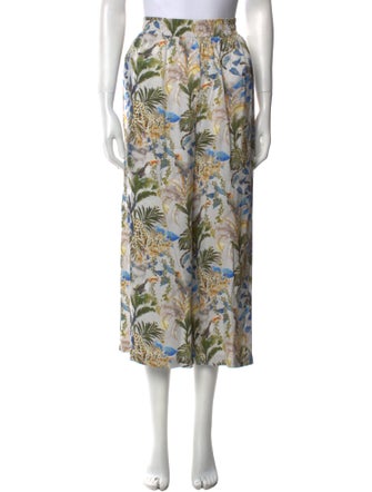 L'Agence Floral Print Wide Leg Pants