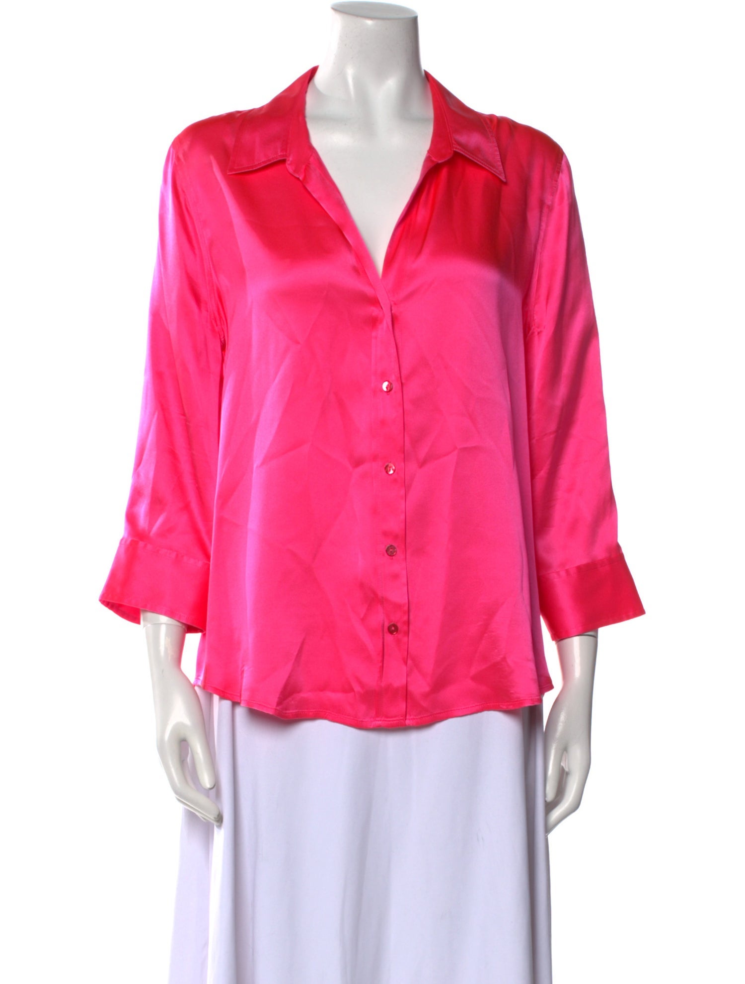 L'Agence Silk V-Neck Blouse