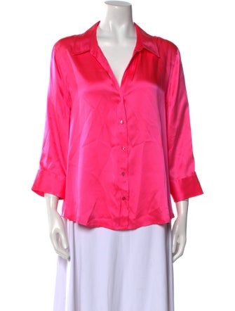 L'Agence Silk V-Neck Blouse